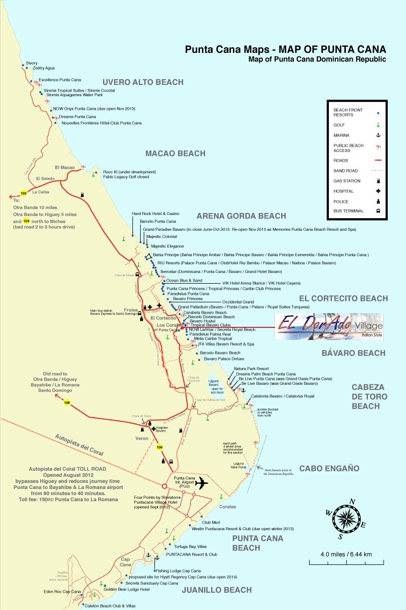 Bavaro Dominican Republic Map  Map of Atlantic Ocean Area